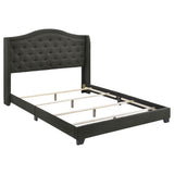 Tampa Furniture Outlet - Coaster - Sonoma Upholstered Queen Wingback Bed Grey - 310072Q