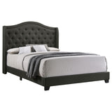 Sonoma Upholstered Queen Wingback Bed Grey - Tampa Furniture Outlet