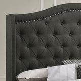 Sonoma Upholstered Queen Wingback Bed Grey - Tampa Furniture Outlet