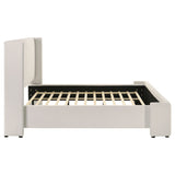 Alamosa Boucle Upholstered Eastern King Platform Bed White - Tampa Furniture Outlet
