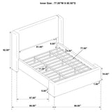 Alamosa Boucle Upholstered Eastern King Platform Bed White - Tampa Furniture Outlet