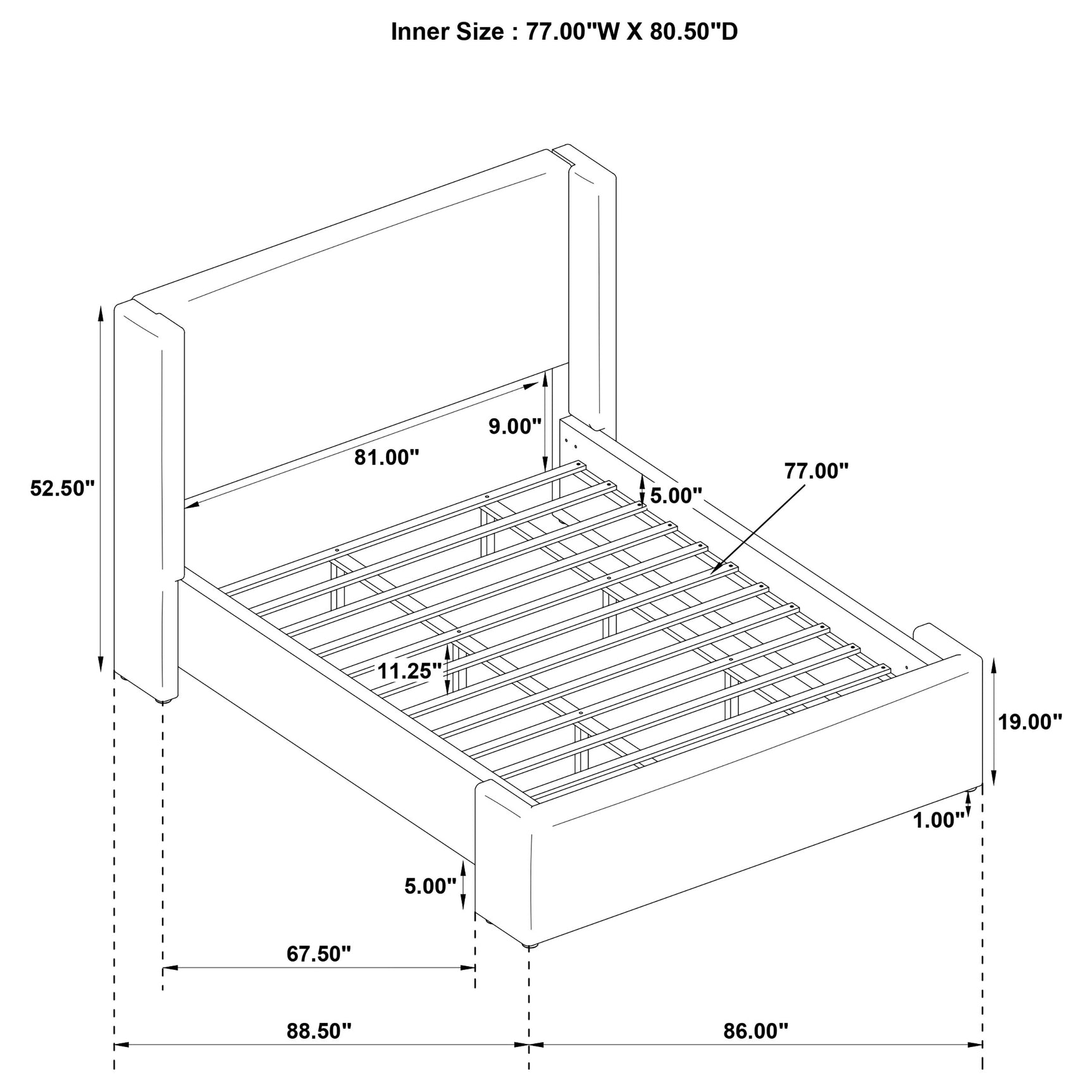 Alamosa Boucle Upholstered Eastern King Platform Bed White - Tampa Furniture Outlet