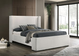 Alamosa Boucle Upholstered Queen Wingback Bed White - Tampa Furniture Outlet