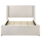 Alamosa Boucle Upholstered Queen Wingback Bed White - Tampa Furniture Outlet