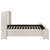 Alamosa Boucle Upholstered Queen Wingback Bed White - Tampa Furniture Outlet