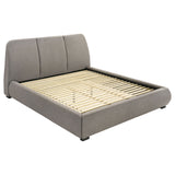 Tampa Furniture Outlet - Coaster - Mokena 46-inch Upholstered Eastern King Platform Bed Taupe - 310090KE