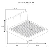 Mokena 46-inch Upholstered Eastern King Platform Bed Taupe