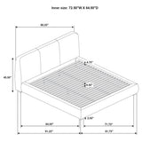 Mokena 46-inch Upholstered California King Platform Bed Taupe