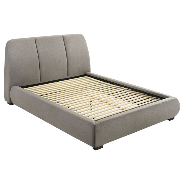Tampa Furniture Outlet - Coaster - Mokena 46-inch Upholstered Queen Platform Bed Taupe - 310090Q
