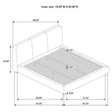 Mokena 46-inch Upholstered Eastern King Platform Bed Brown