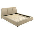 Tampa Furniture Outlet - Coaster - Mokena 46-inch Upholstered California King Platform Bed Brown - 310091KW