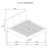 Mokena 46-inch Upholstered California King Platform Bed Brown