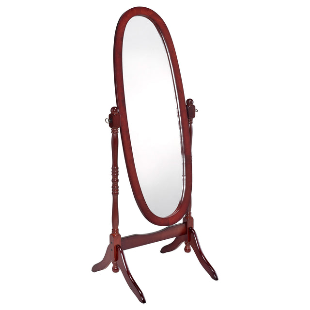 Tampa Furniture Outlet - Coaster - Foyet Wood Adjustable Full Length Cheval Mirror Merlot - 3101