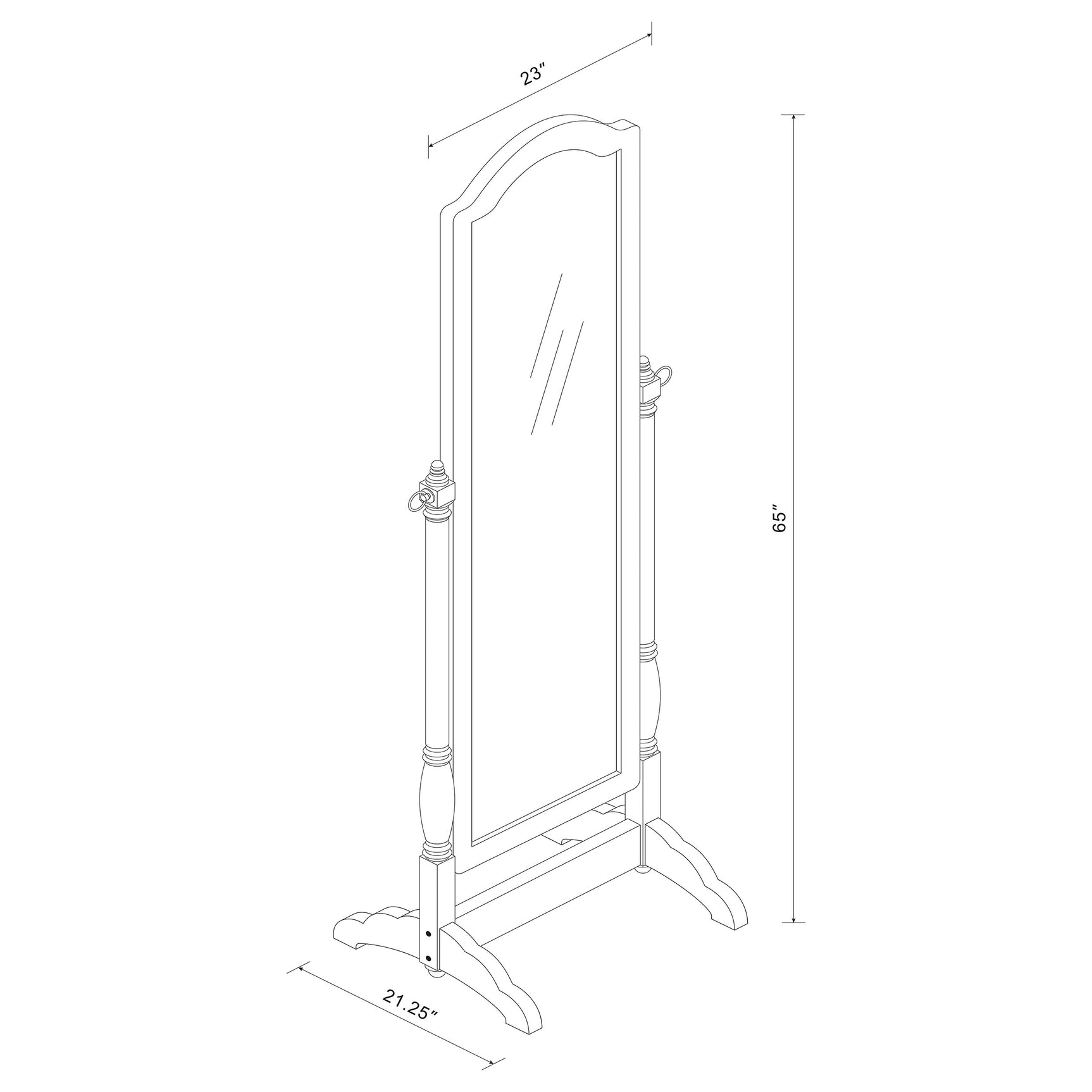Cabot Wood Adjustable Full Length Cheval Mirror Merlot - Tampa Furniture Outlet