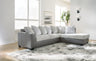 Tampa Furniture Outlet - Ashley Furniture - Clairette Court Sectional - RAF 2-Piece Sectional with Chaise / Alloy - 31503S1