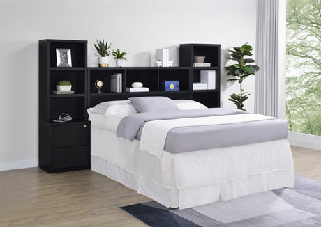 Tampa Furniture Outlet - Coaster - Westpark 3-piece Queen Bedroom Set Bookcase Headboard Black - 315851Q-SET