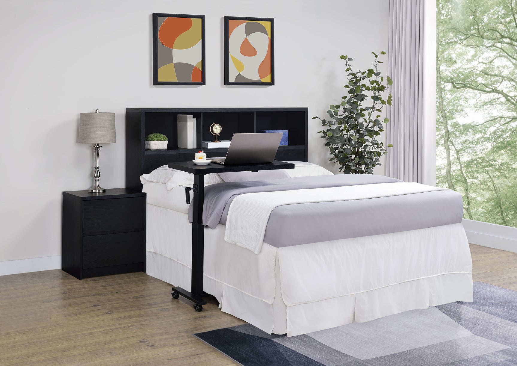 Westpark 49-inch Queen Bookcase Headboard Black - Tampa Furniture Outlet