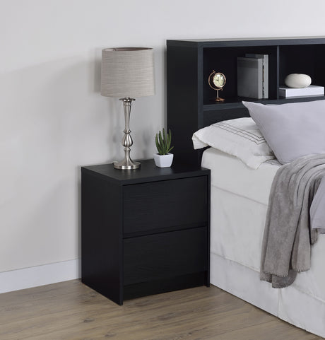 Westpark 2-drawer Nightstand LED Lights and USB Black - Tampa Furniture Outlet