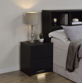 Westpark 2-drawer Nightstand LED Lights and USB Black - Tampa Furniture Outlet