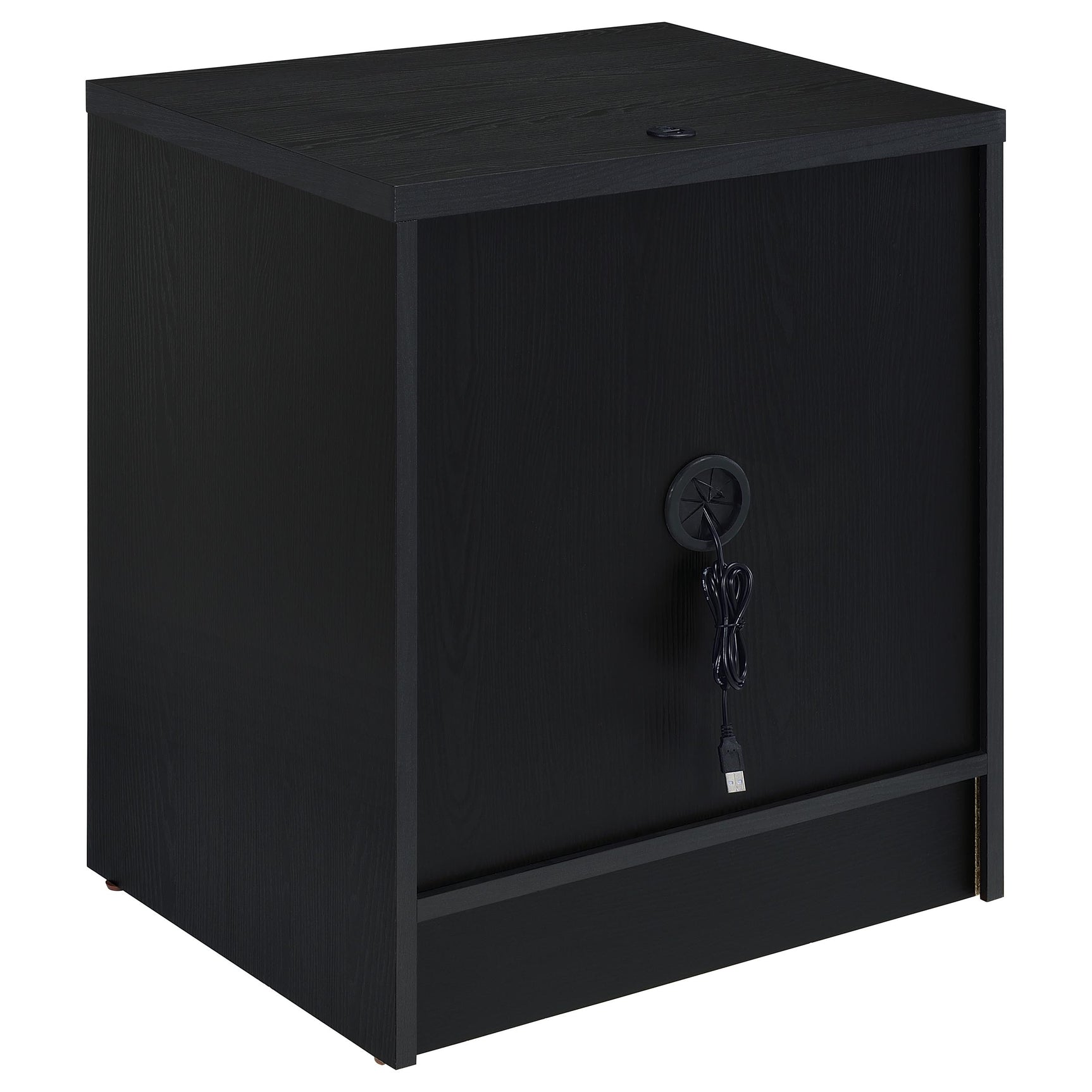 Westpark 2-drawer Nightstand LED Lights and USB Black - Tampa Furniture Outlet