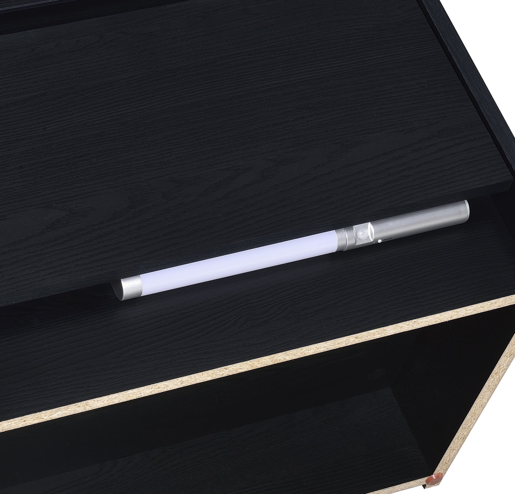 Westpark 2-drawer Nightstand LED Lights and USB Black - Tampa Furniture Outlet