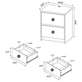 Westpark 2-drawer Nightstand LED Lights and USB Black - Tampa Furniture Outlet