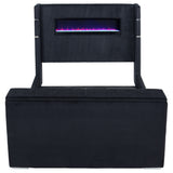 Tisdall Eastern King Flame Visualizer Wingback TV Bed Black