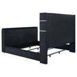 Tisdall Eastern King Flame Visualizer Wingback TV Bed Black
