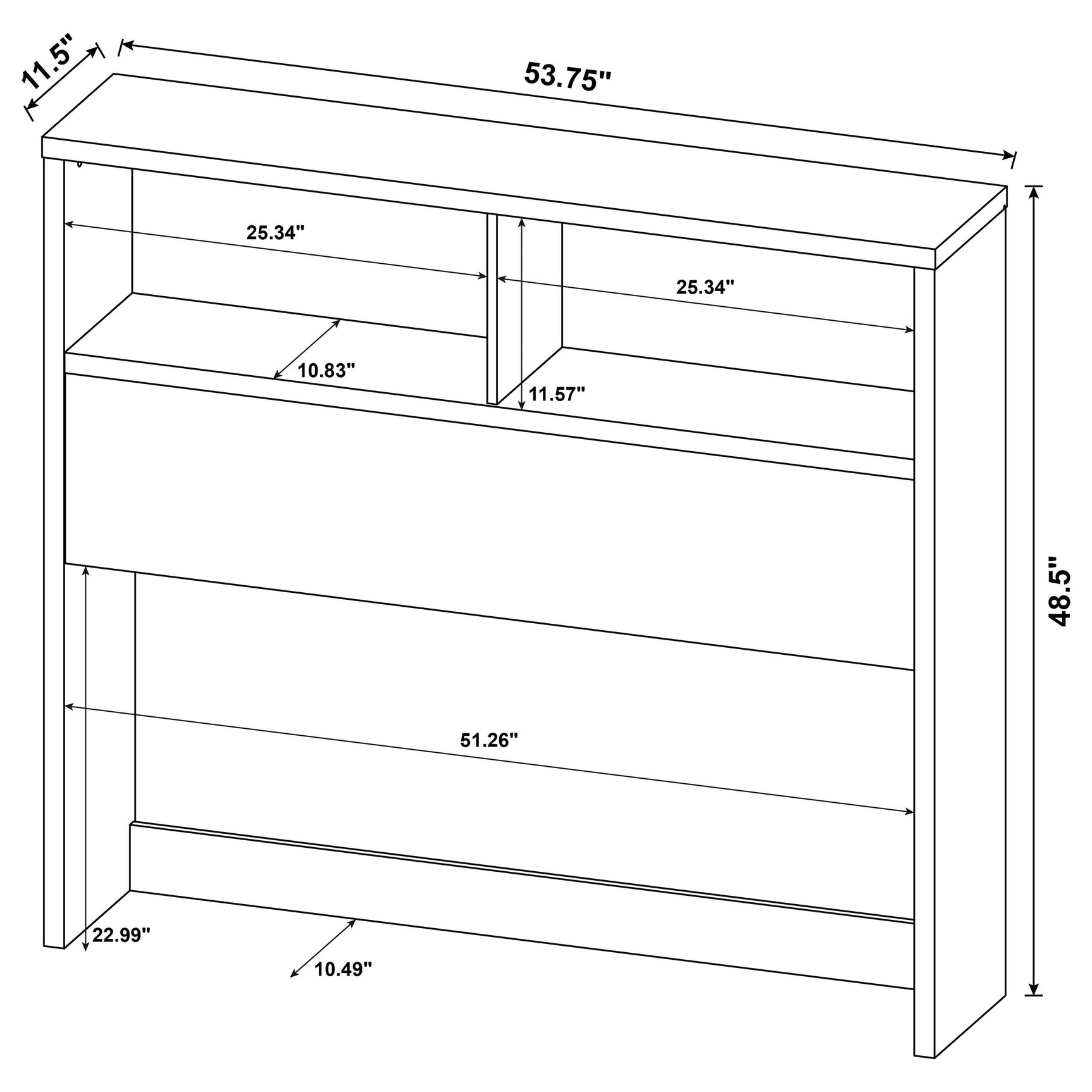 Westpark 49-inch Full Bookcase Headboard Dark Pine - Tampa Furniture Outlet