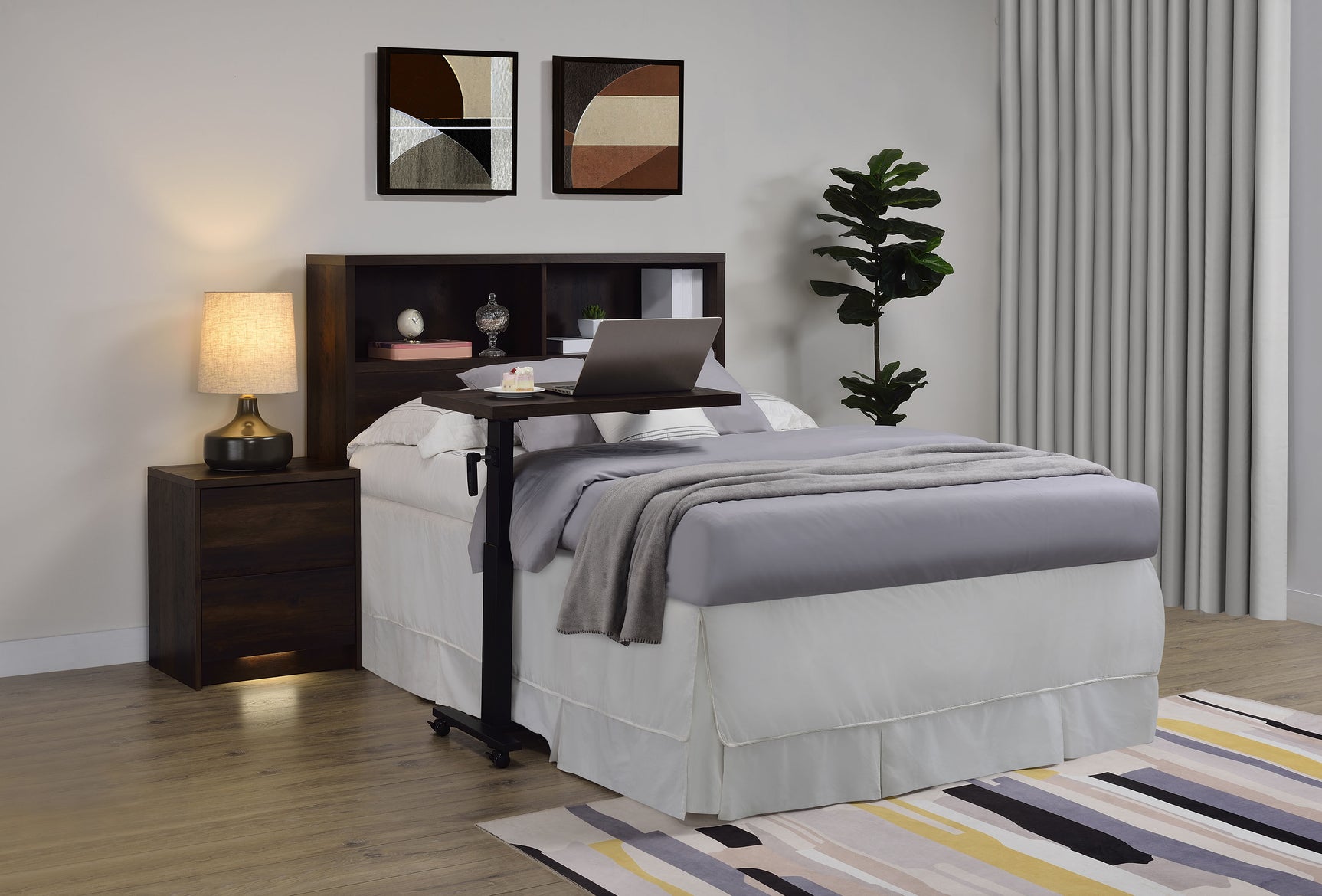 Westpark 49-inch Full Bookcase Headboard Dark Pine - Tampa Furniture Outlet