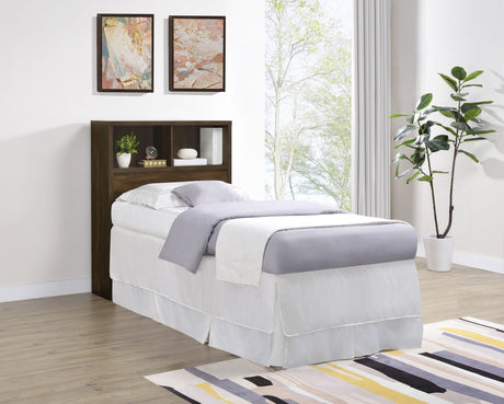 Westpark 49-inch Twin Bookcase Headboard Dark Pine - Tampa Furniture Outlet