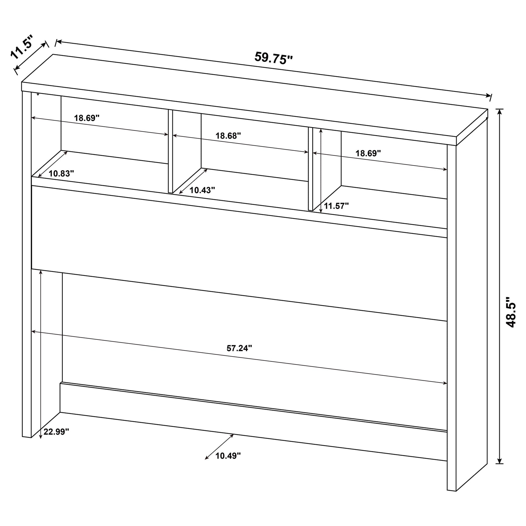 Westpark 49-inch Queen Bookcase Headboard Mango - Tampa Furniture Outlet
