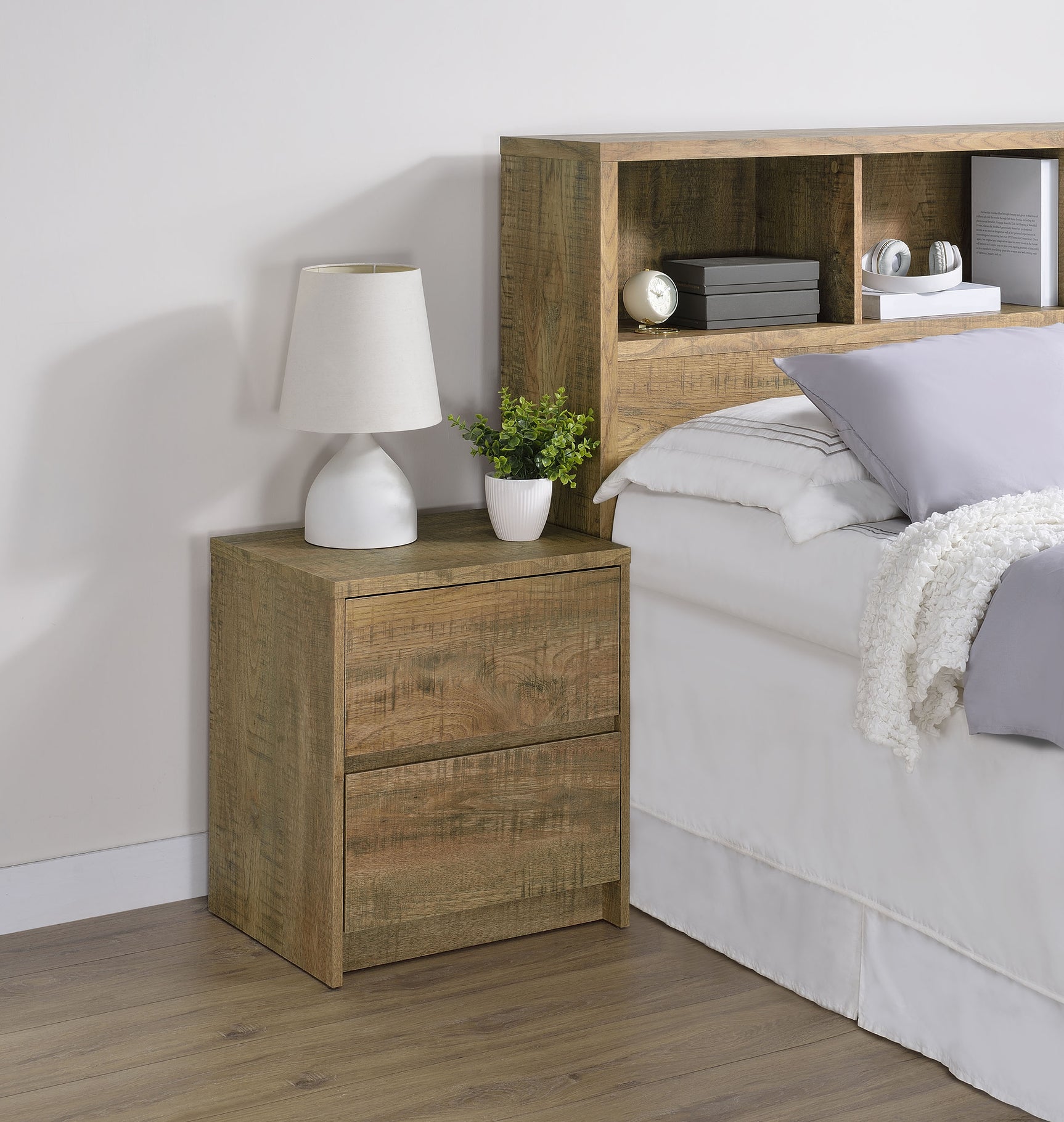 Westpark 2-drawer Nightstand LED Lights and USB Mango - Tampa Furniture Outlet