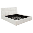 Tampa Furniture Outlet - Coaster - Nollet 48-inch Upholstered Eastern King Platform Bed Cream - 315917CRMKE