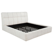 Tampa Furniture Outlet - Coaster - Nollet 48-inch Upholstered Eastern King Platform Bed Cream - 315917CRMKE