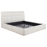 Tampa Furniture Outlet - Coaster - Nollet 48-inch Upholstered California King Platform Bed Cream - 315917CRMKW