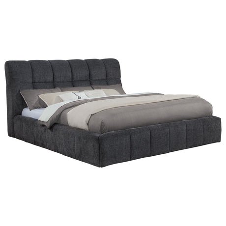 Tampa Furniture Outlet - Coaster - Nollet 48-inch Upholstered California King Platform Bed Grey - 315917GRYKW