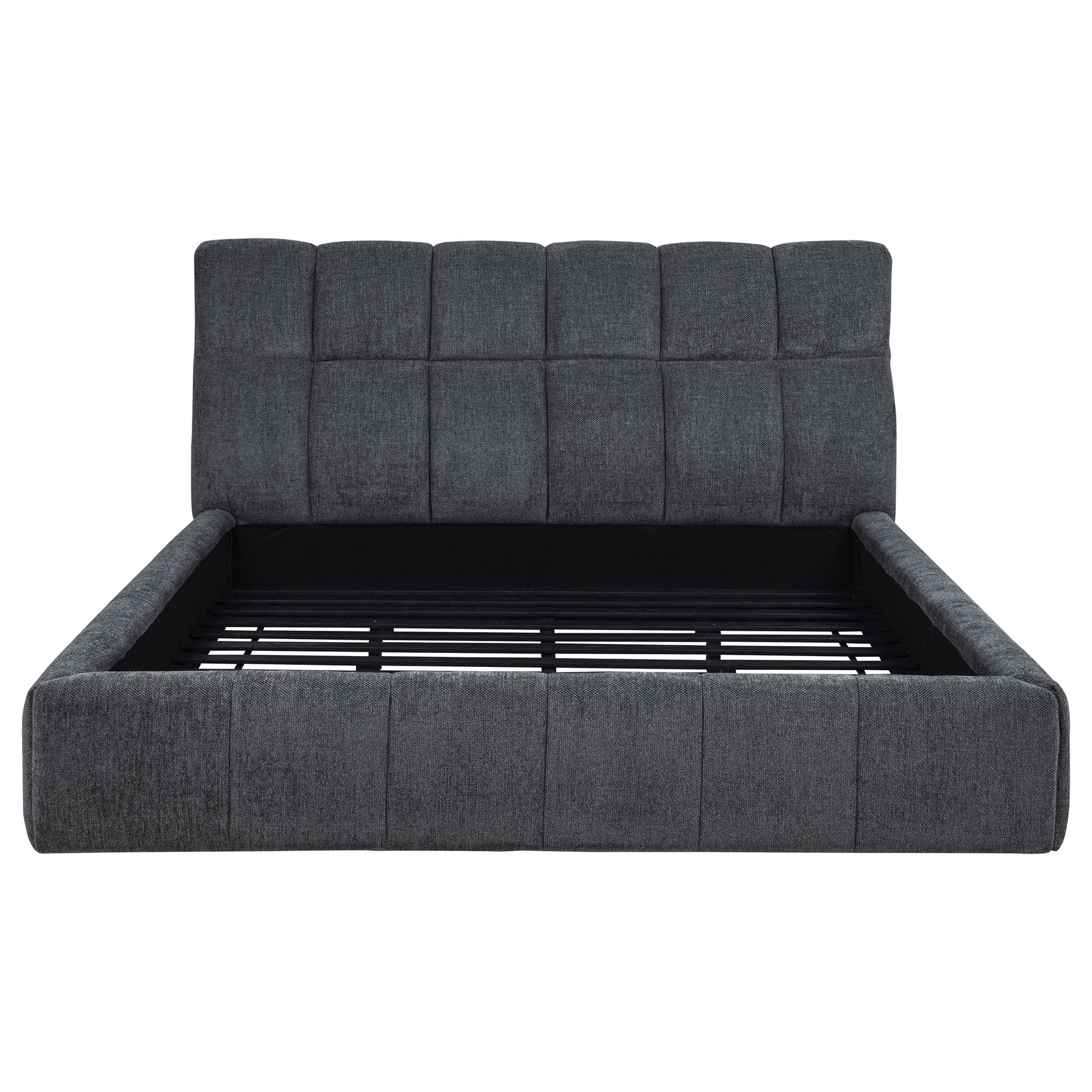 Nollet 48-inch Upholstered California King Platform Bed Grey