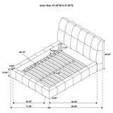 Nollet 48-inch Upholstered Queen Panel Platform Bed Grey