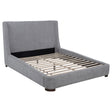 Tampa Furniture Outlet - Coaster - Rennes Upholstered Eastern King Wingback Platform Bed Grey - 315928KE