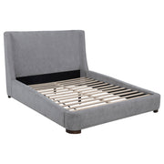 Tampa Furniture Outlet - Coaster - Rennes Upholstered Eastern King Wingback Platform Bed Grey - 315928KE