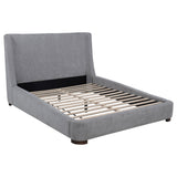 Tampa Furniture Outlet - Coaster - Rennes Upholstered Queen Wingback Platform Bed Grey - 315928Q