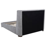 Rennes Upholstered Queen Wingback Platform Bed Grey