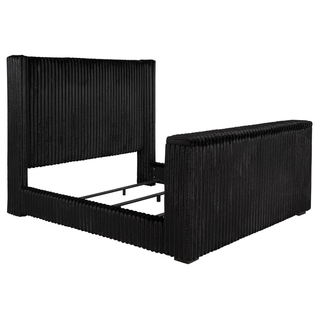 Tampa Furniture Outlet - Coaster - Centergrove Upholstered Eastern King Wingback TV Bed Black - 315945KE