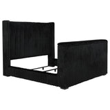 Tampa Furniture Outlet - Coaster - Centergrove Upholstered California King Wingback TV Bed Black - 315945KW