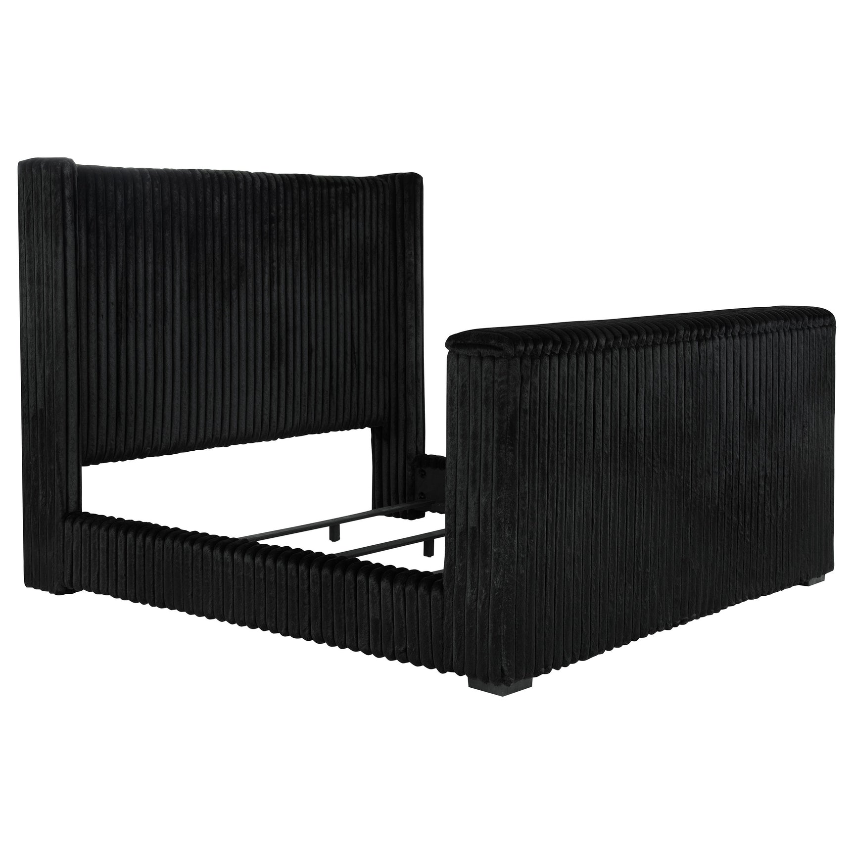 Tampa Furniture Outlet - Coaster - Centergrove Upholstered California King Wingback TV Bed Black - 315945KW