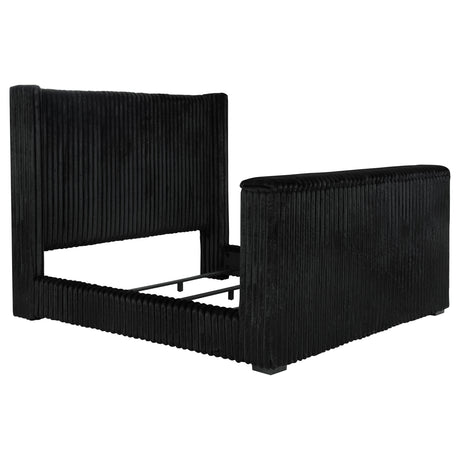 Tampa Furniture Outlet - Coaster - Centergrove Upholstered California King Wingback TV Bed Black - 315945KW