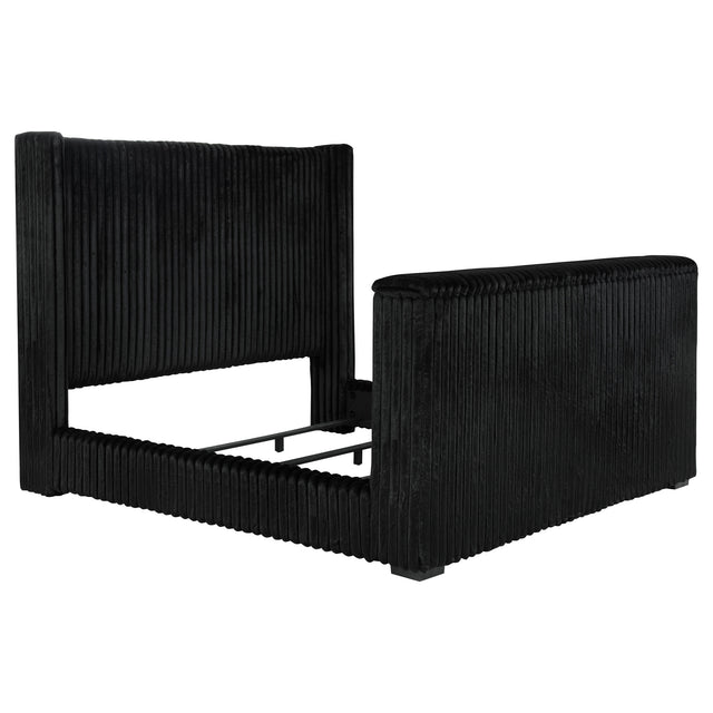Tampa Furniture Outlet - Coaster - Centergrove Upholstered California King Wingback TV Bed Black - 315945KW