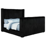 Centergrove Upholstered California King Wingback TV Bed Black