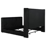 Centergrove Upholstered California King Wingback TV Bed Black